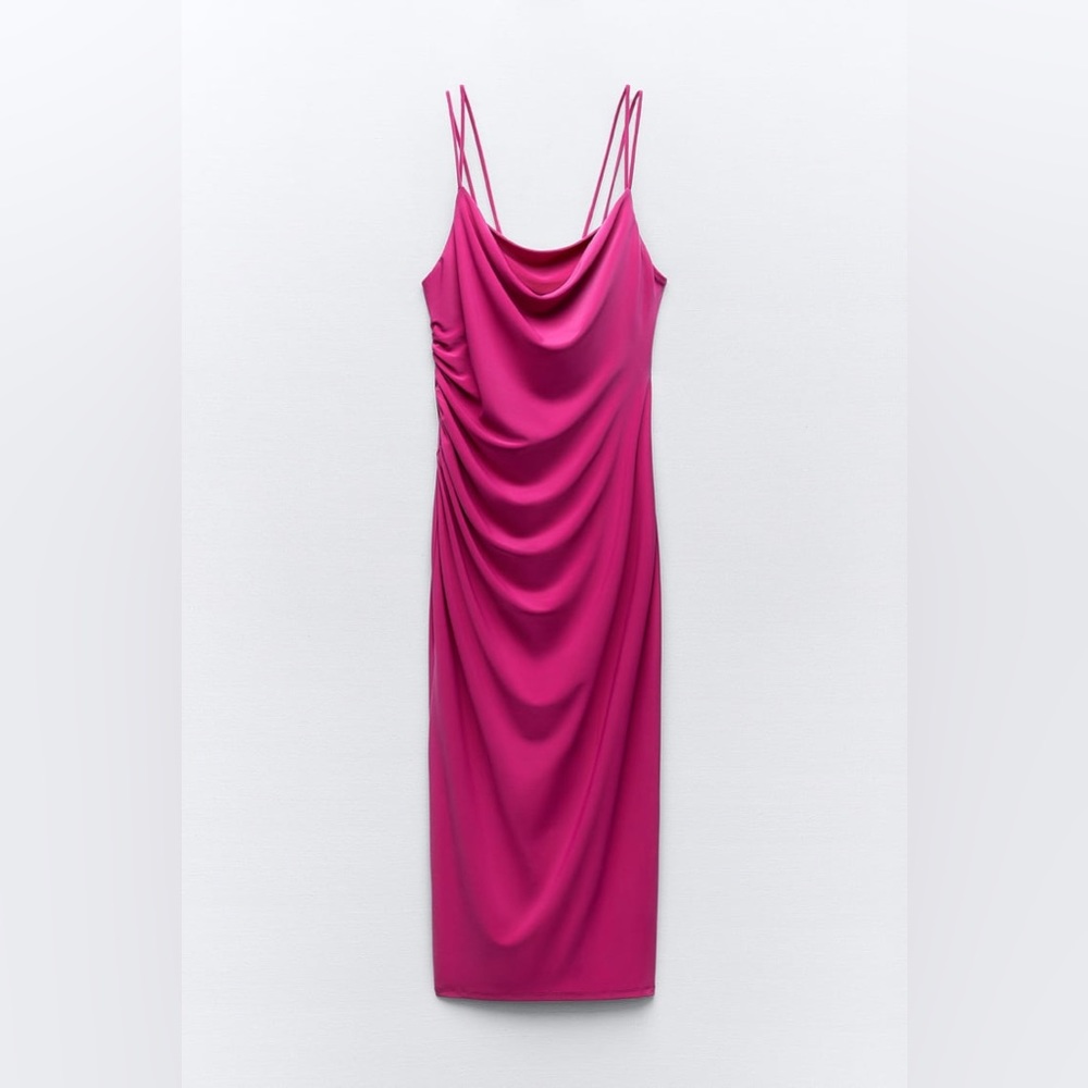DRAPED NECK DRESS